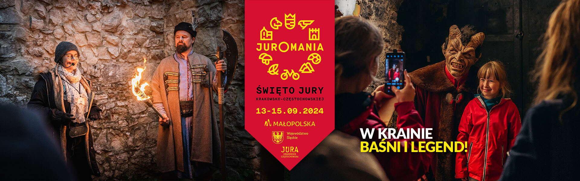 Baner promujący Juromanię Święto Jury Krakowsko-Częstochowskiej